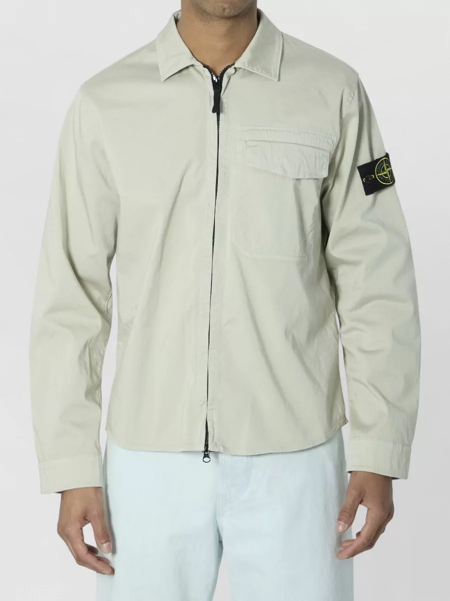 Stone Island Cotton Satin Regular-Fit Shirt Jacket
