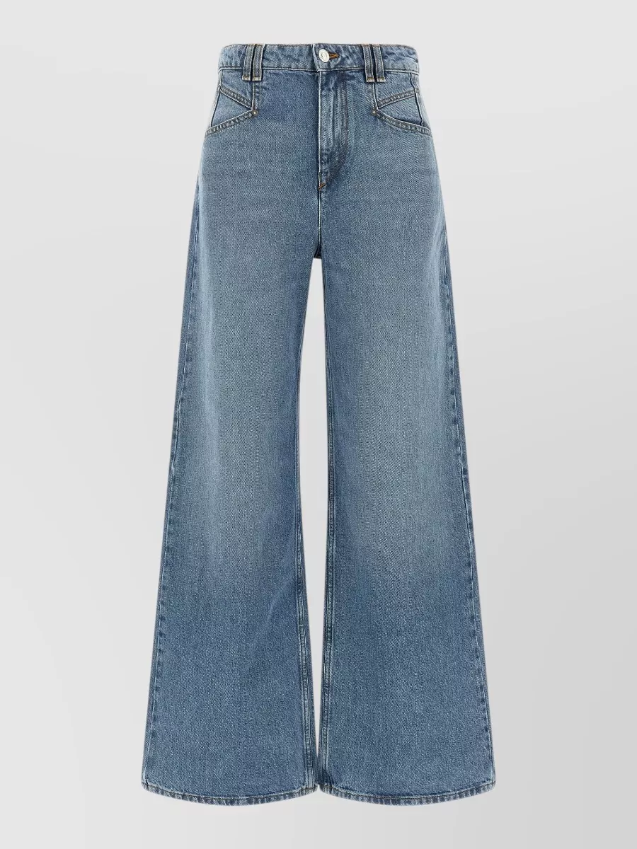 Isabel Marant Etoile Denim High-Rise Wide-Leg Jeans