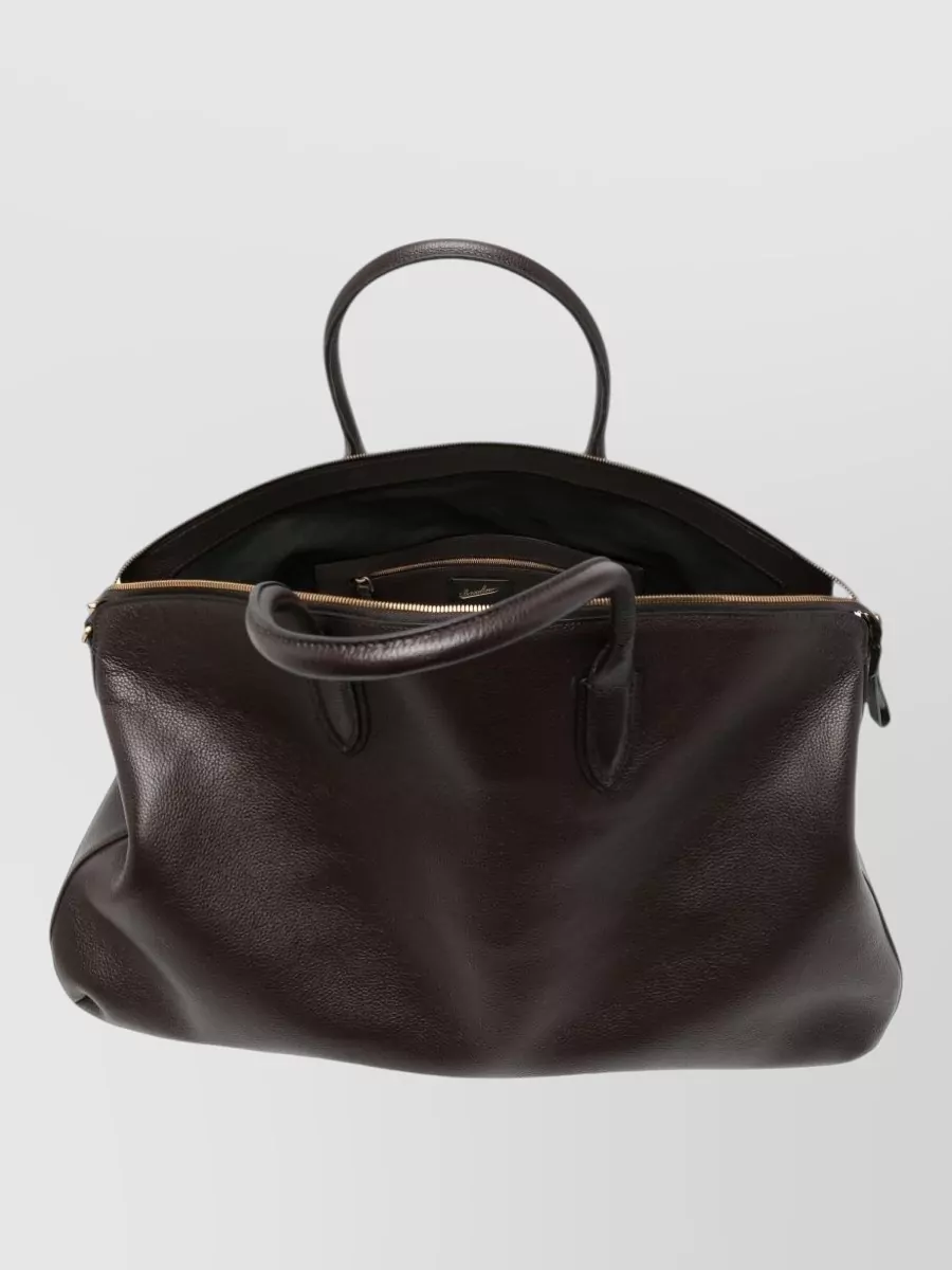 Borsalino Leather Weekend Travel Bag