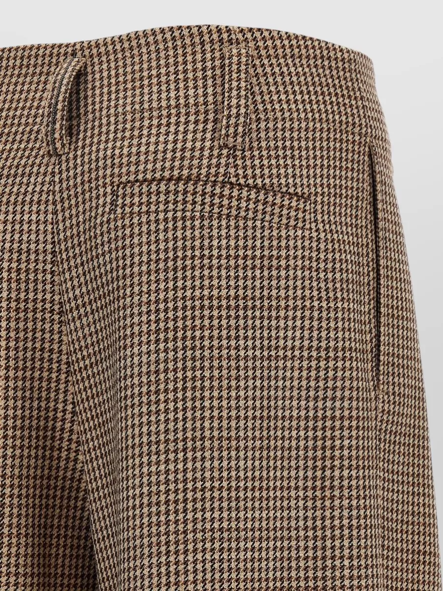 Brunello Cucinelli Prince Of Wales Virgin Wool Lamé Wide-Leg Trousers