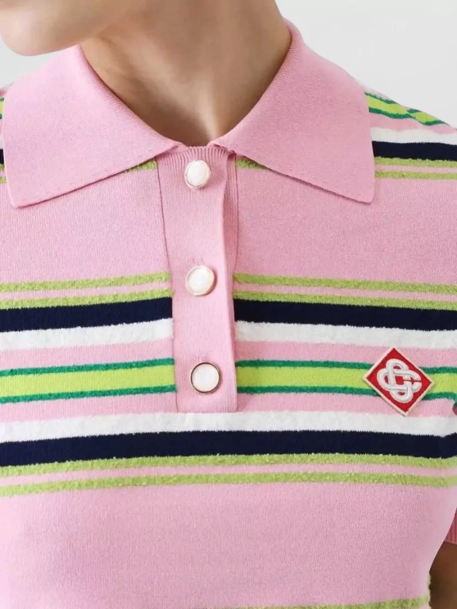 Casablanca Striped Fitted Polo Shirt