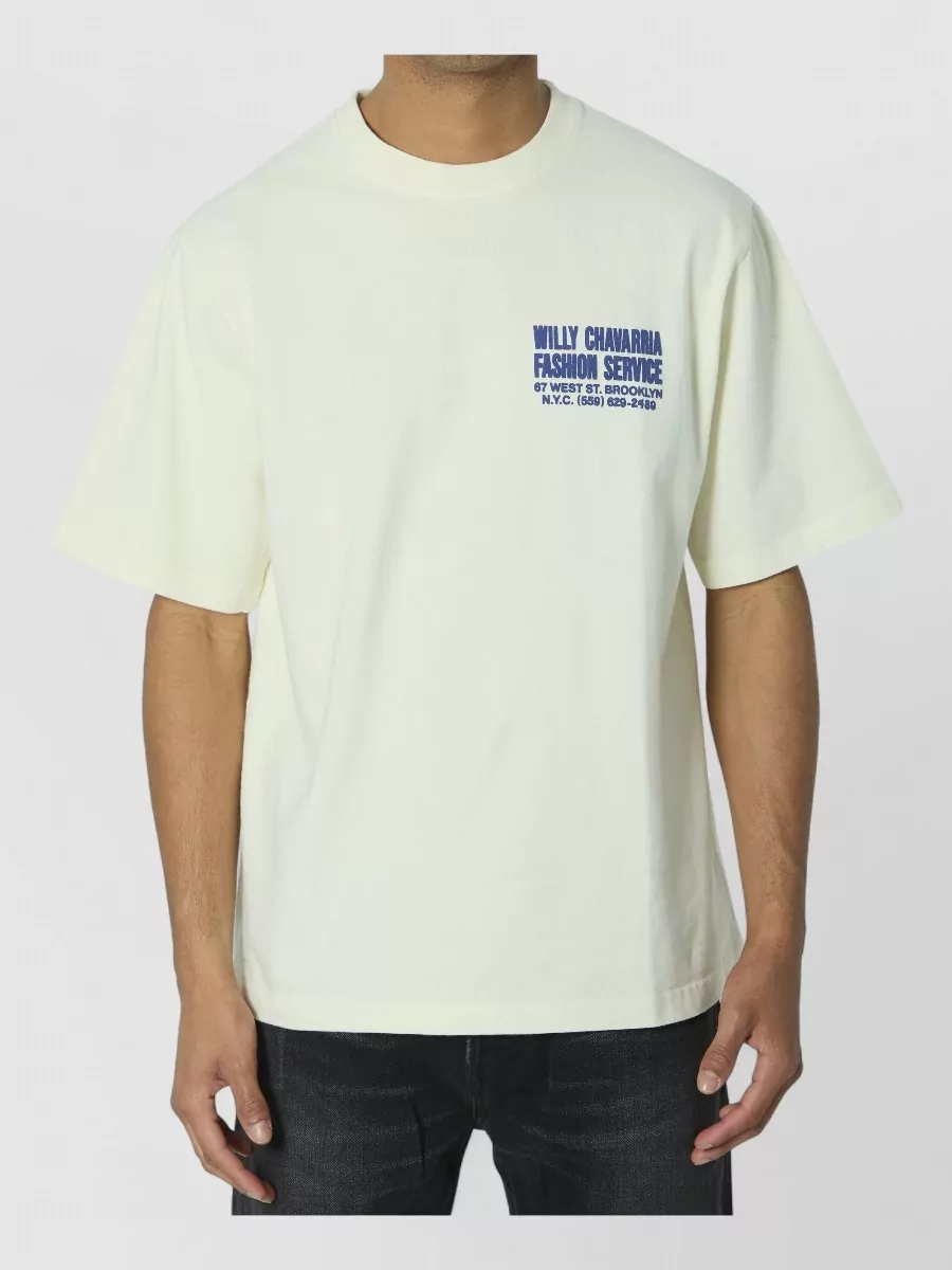 Willy Chavarria Cotton relaxed-fit distressed embroidered t-shirt