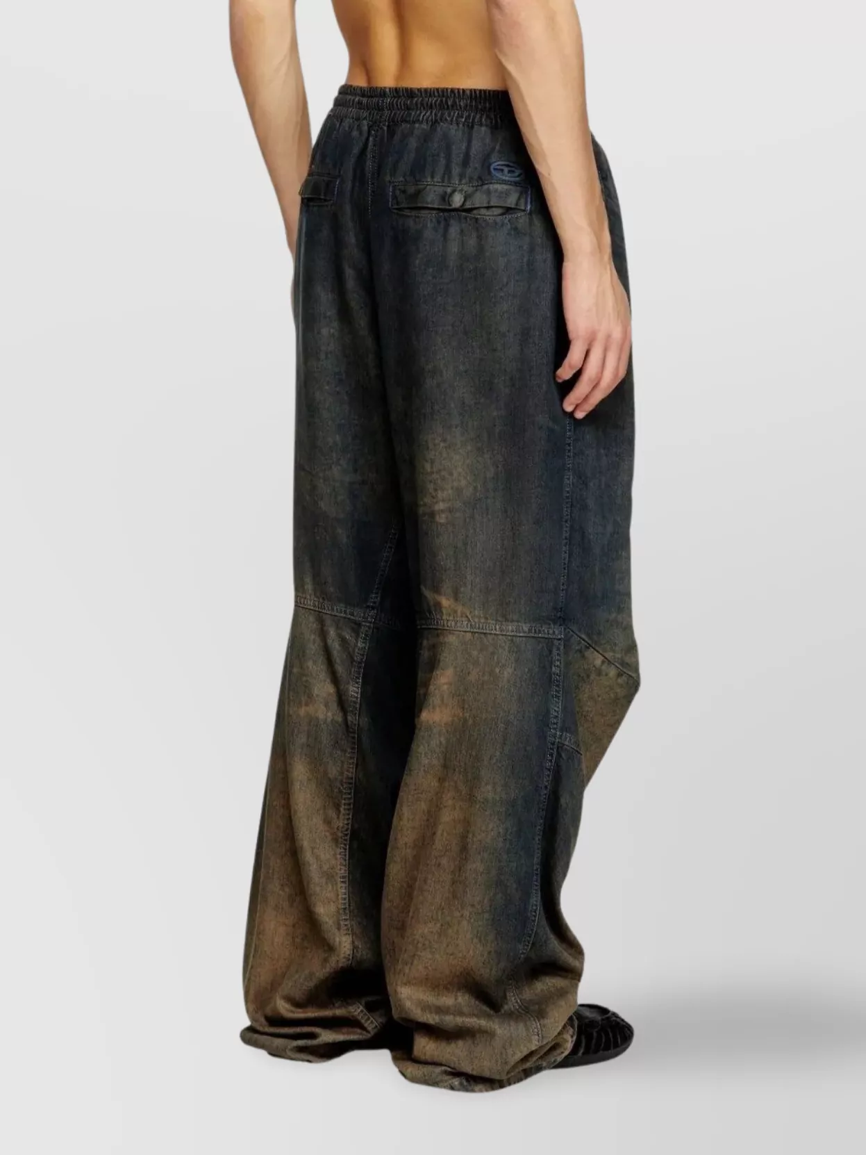 Diesel Wide Leg Trousers Drawstring Waist