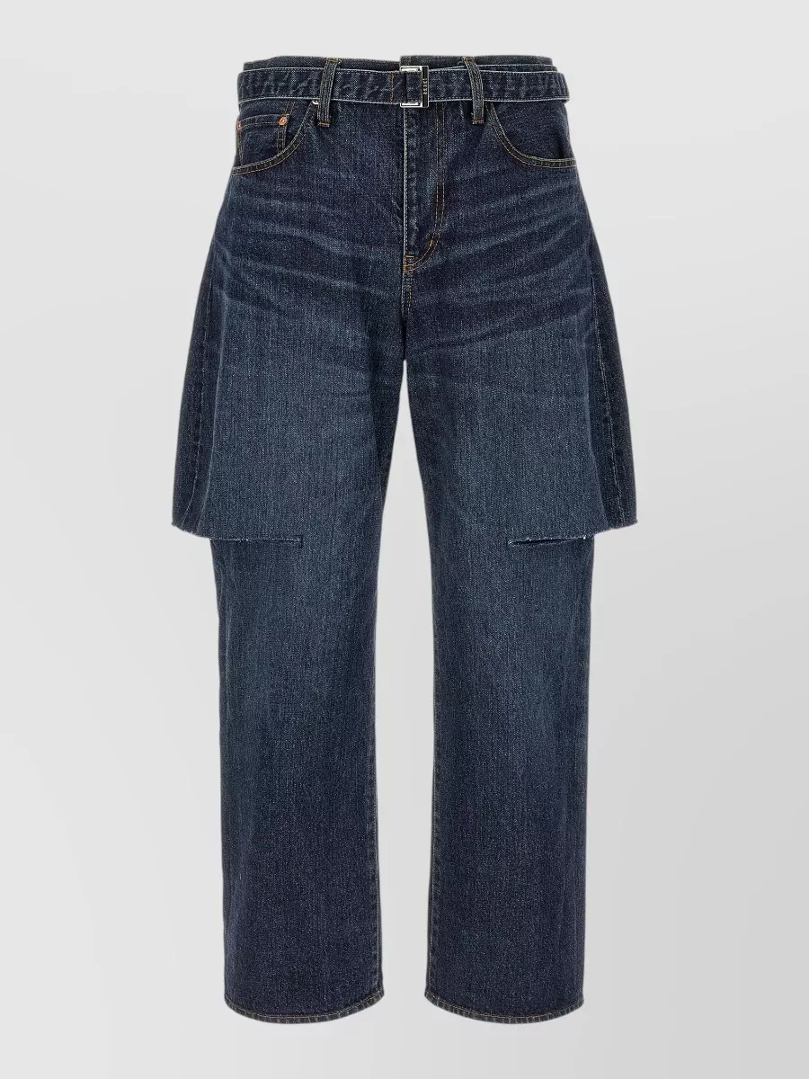Sacai straight-leg cutout denim jeans