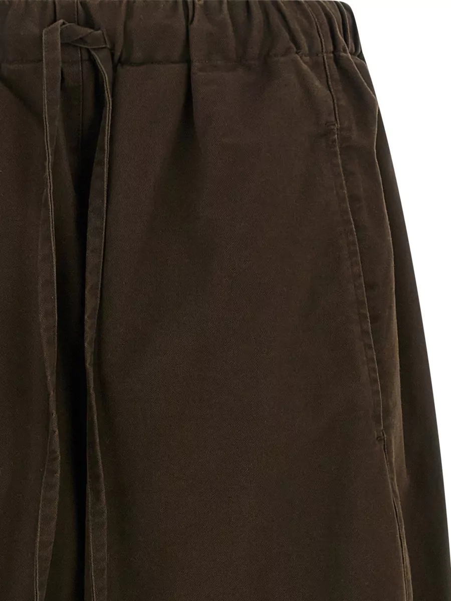 Entire Studios Cotton Loose Barrel-Leg Knee-Length Shorts