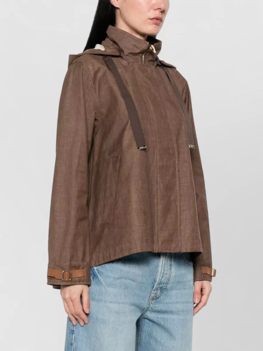Herno Linen Silk Hooded Padded Jacket