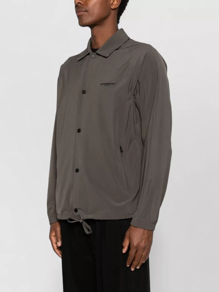 Emporio Armani Logo Embroidered Single Breasted Overshirt