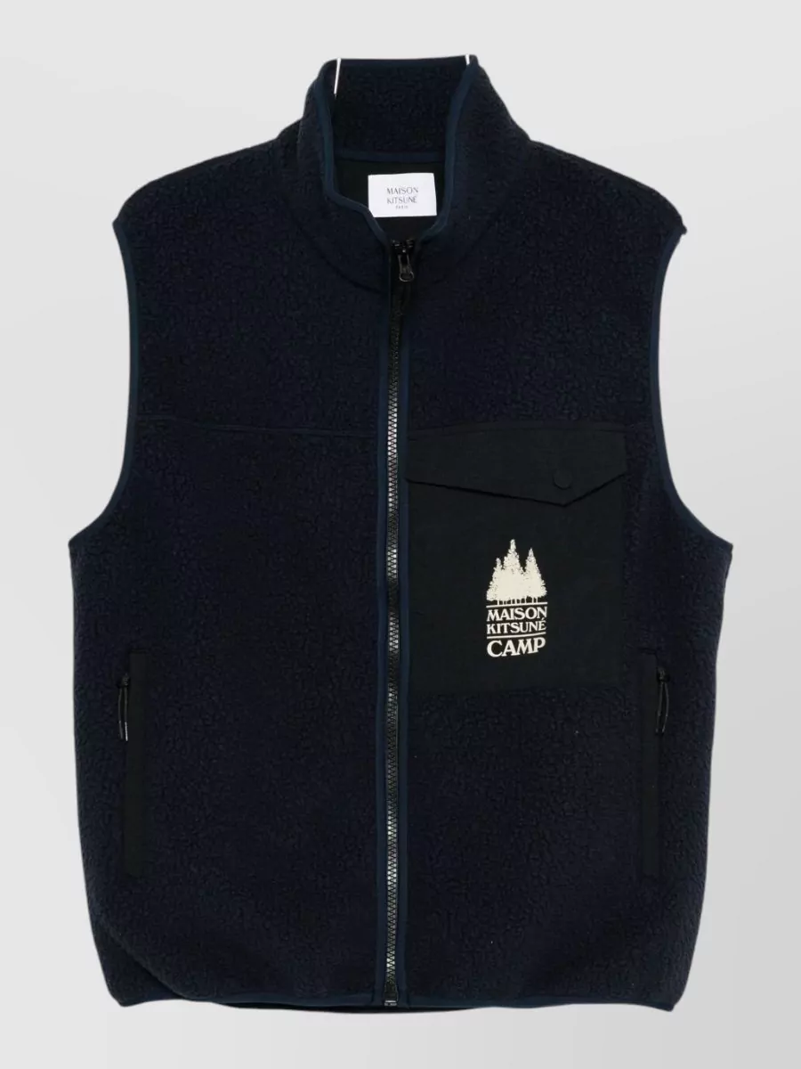 Maison Kitsuné fleece sleeveless zip vest