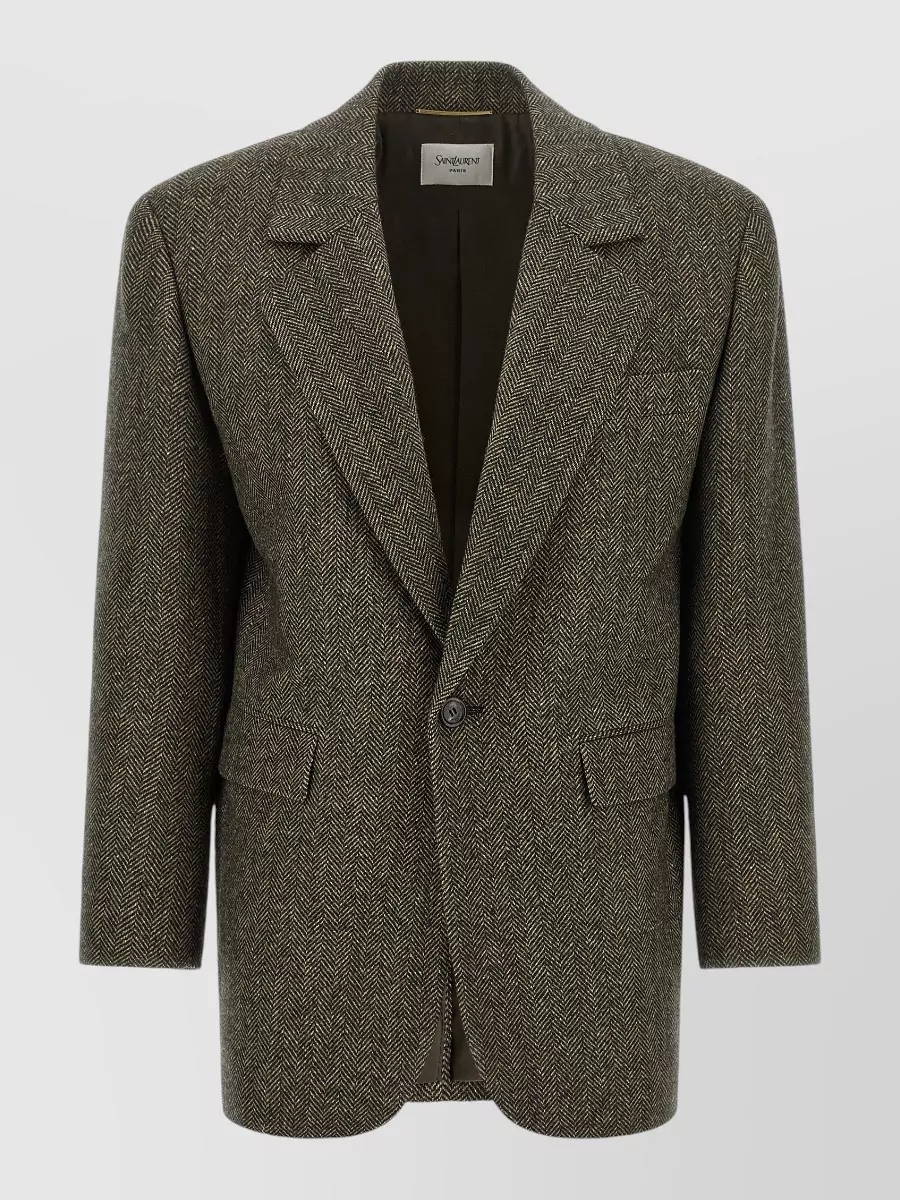 Saint Laurent herringbone single breasted blazer