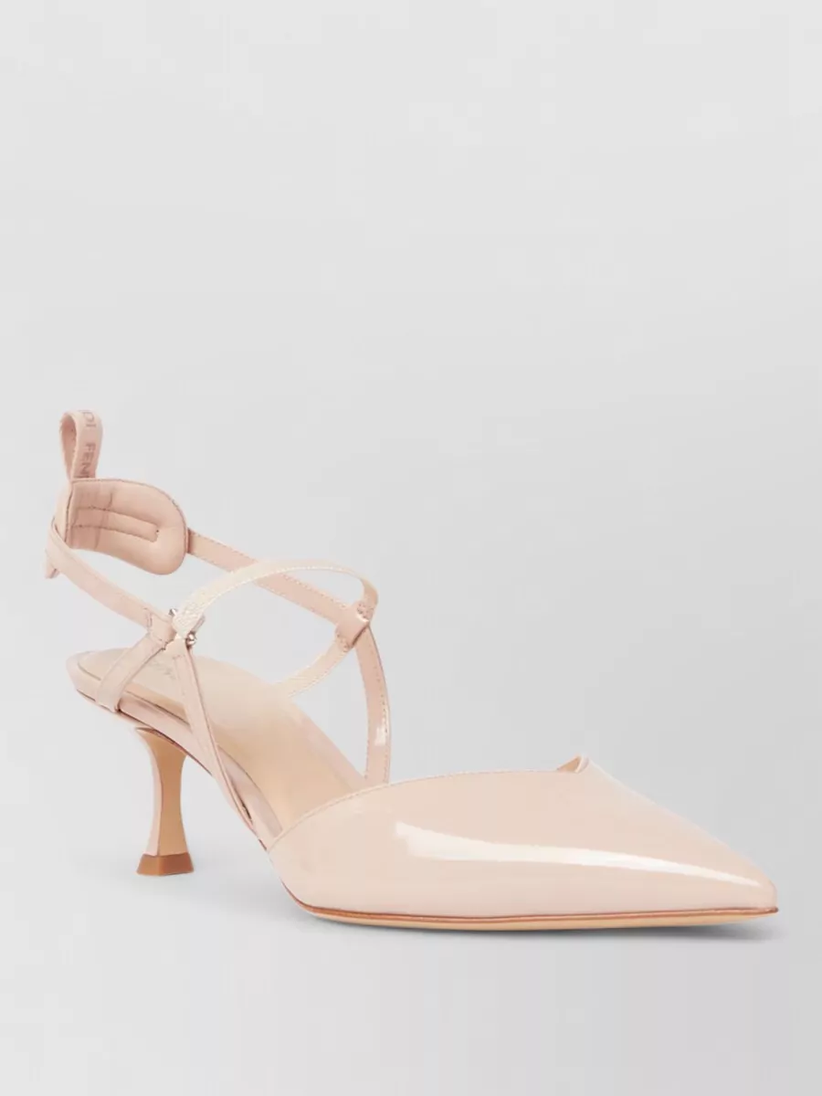 Fendi patent leather slingback pumps