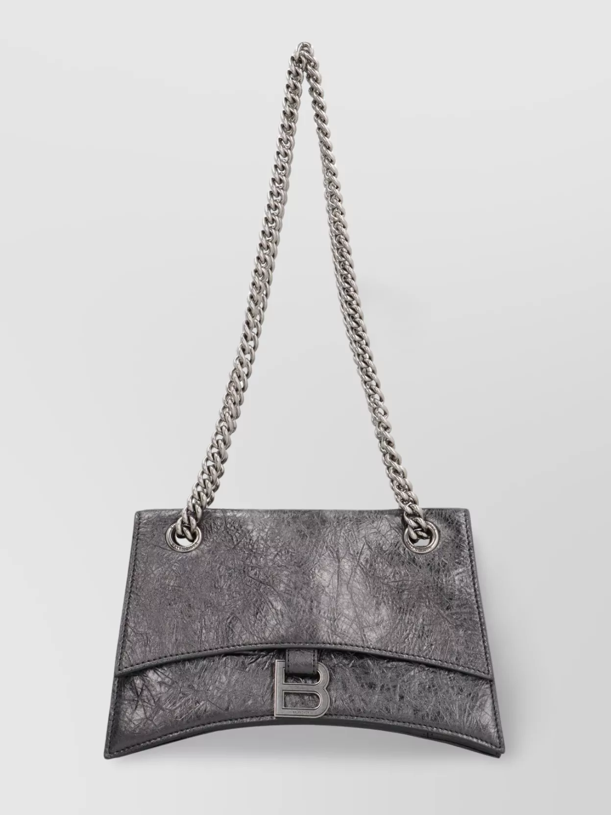 Balenciaga Crush Metallic Leather Chain Strap Shoulder Bag