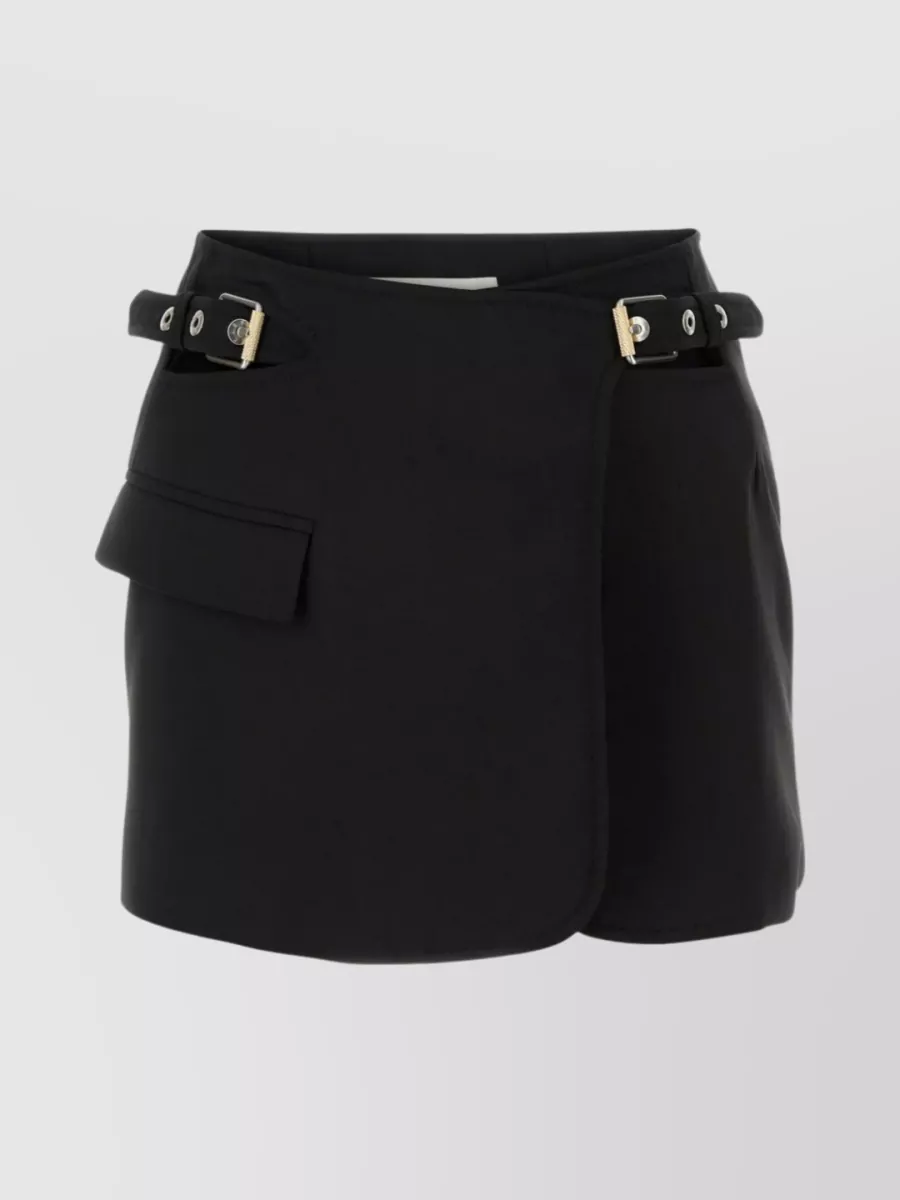 Shop Dion Lee Functional Mini Skirt With Flap Pocket And Adjustable Straps In Black