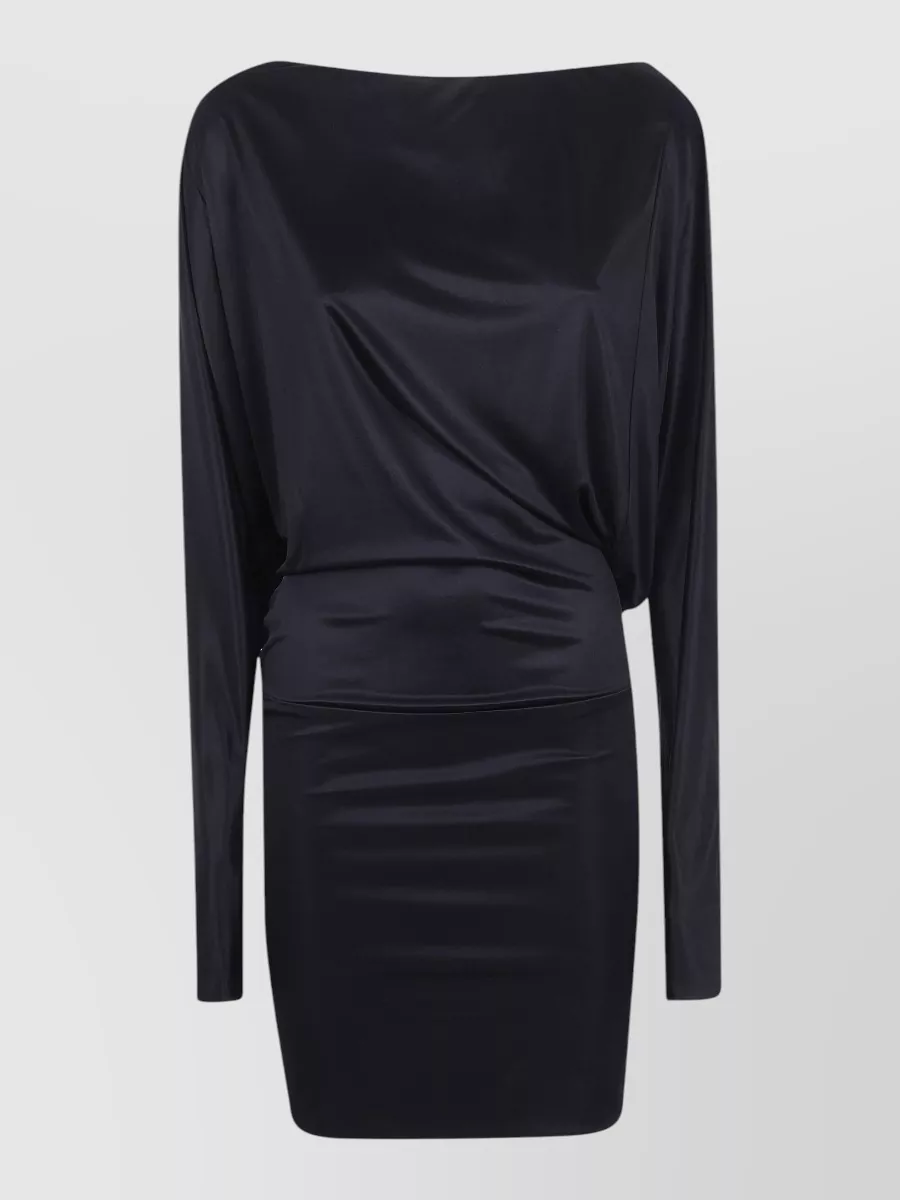 Dsquared2 Dress Boat Neckline Draped Detail Open Back