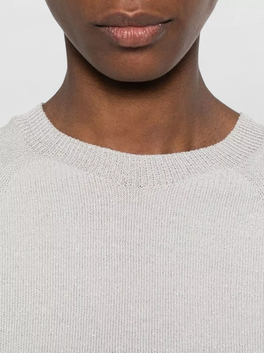 Fabiana Filippi Fine-Knit Cotton-Blend Short-Sleeve Top