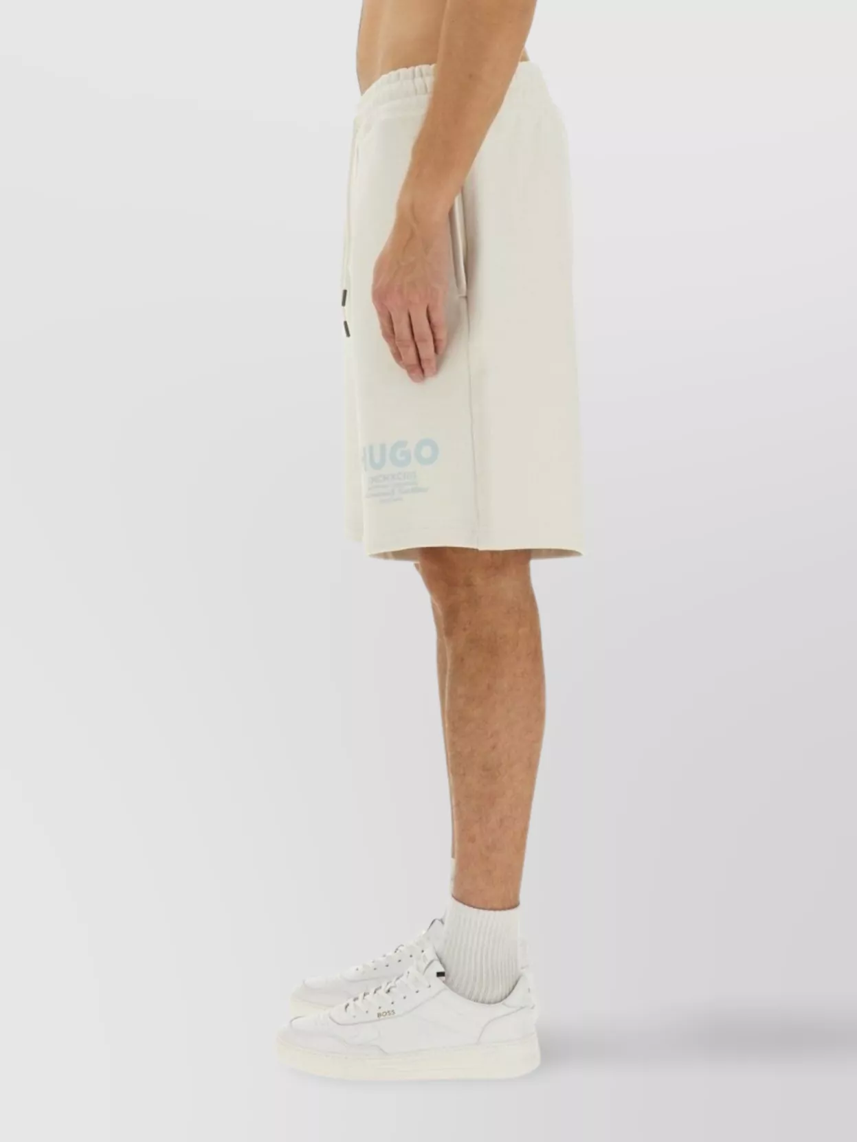 Hugo Boss Elastic Waistband Shorts With Back And Side Pockets