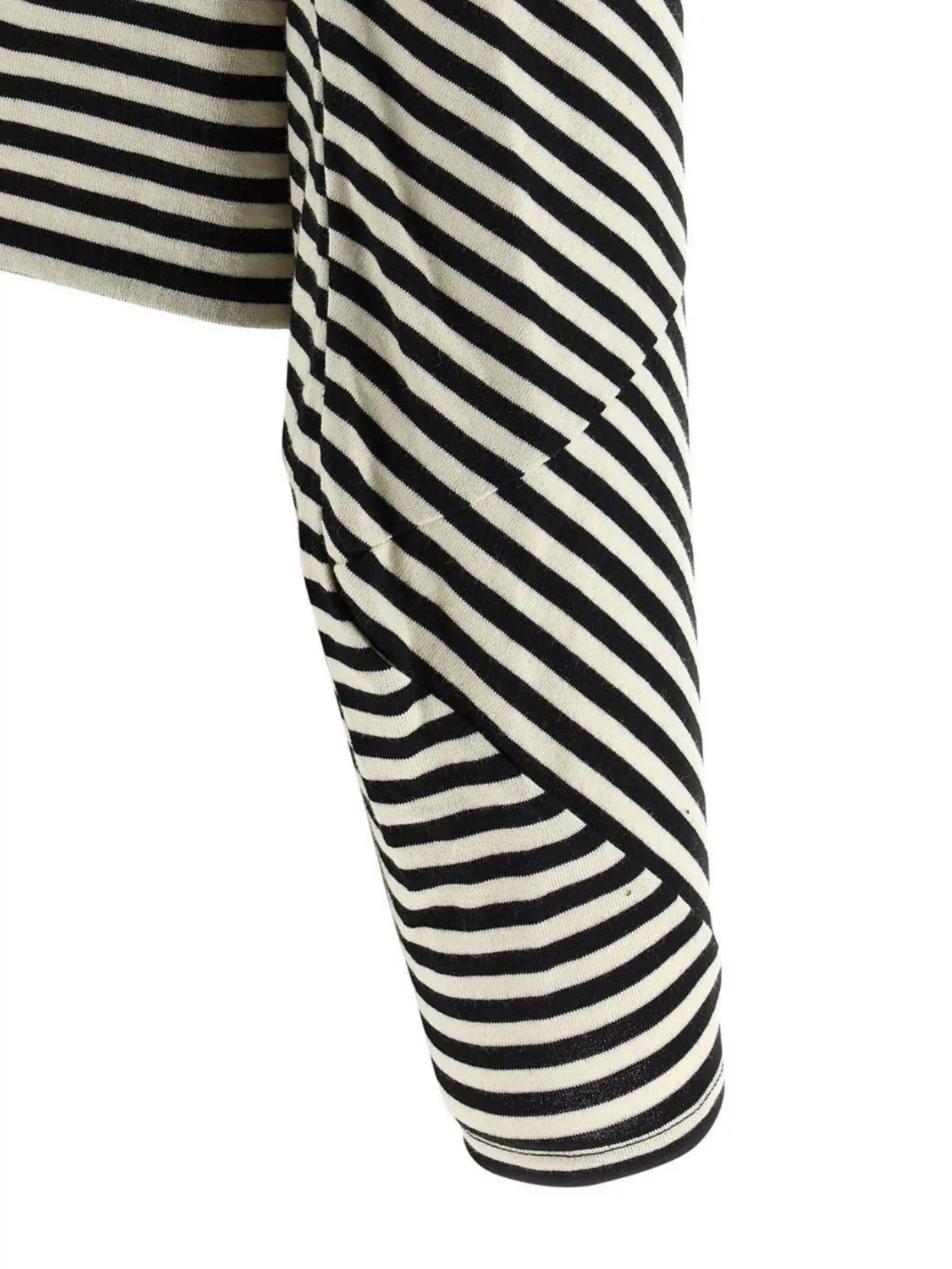 Junya Watanabe Asymmetric Striped Long Sleeve Cropped Sweater