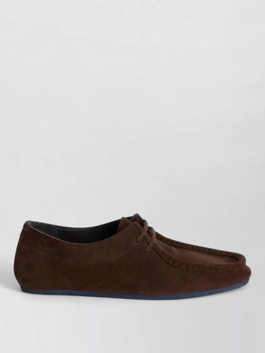Jil Sander Suede Leather Lace-Up Loafers