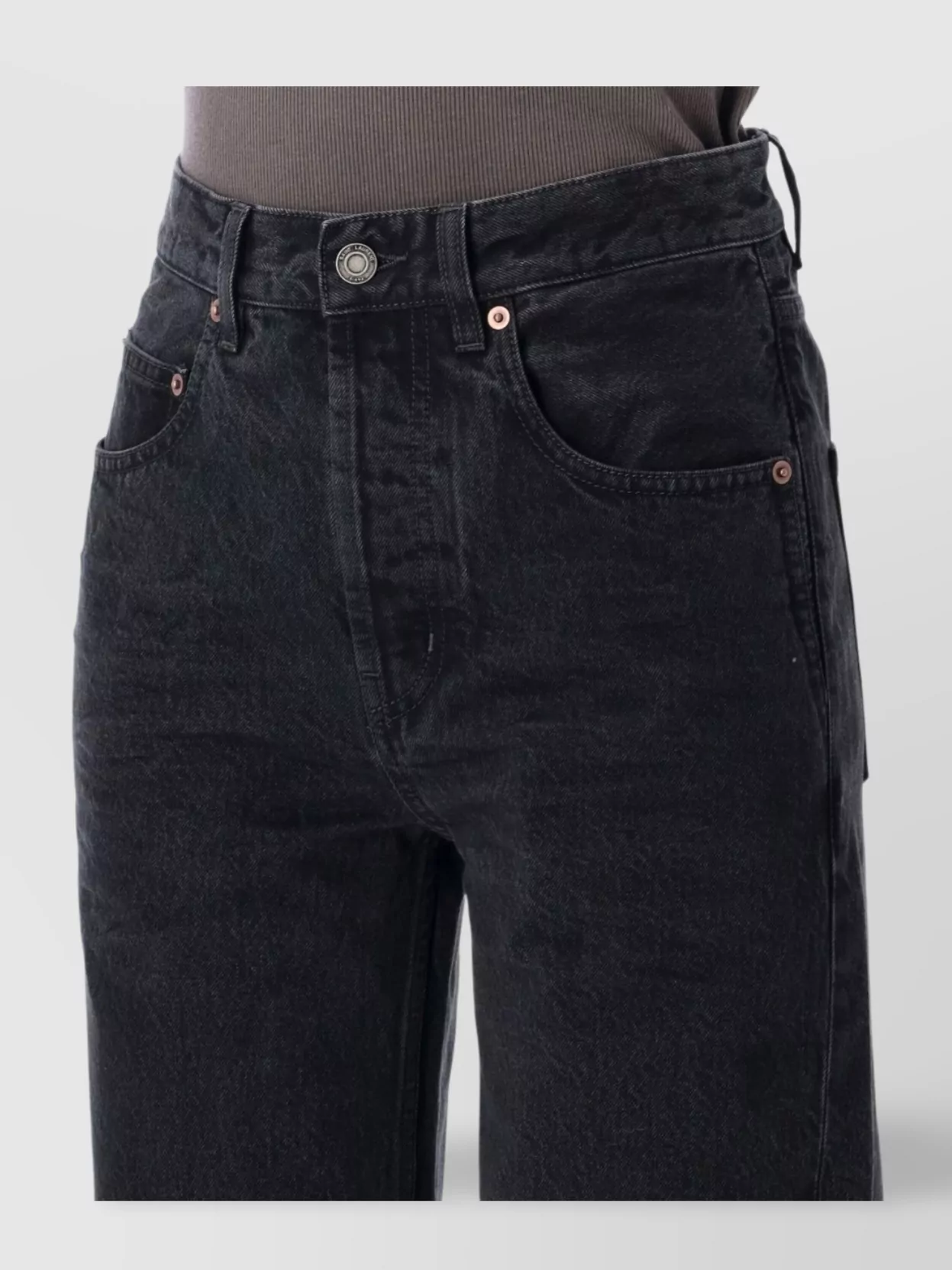 Saint Laurent Wide-Leg Five-Pocket Denim Trousers