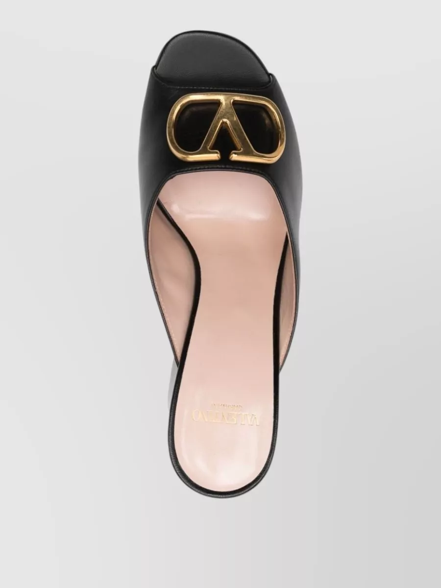 Valentino Garavani Leather Block Heel Mules