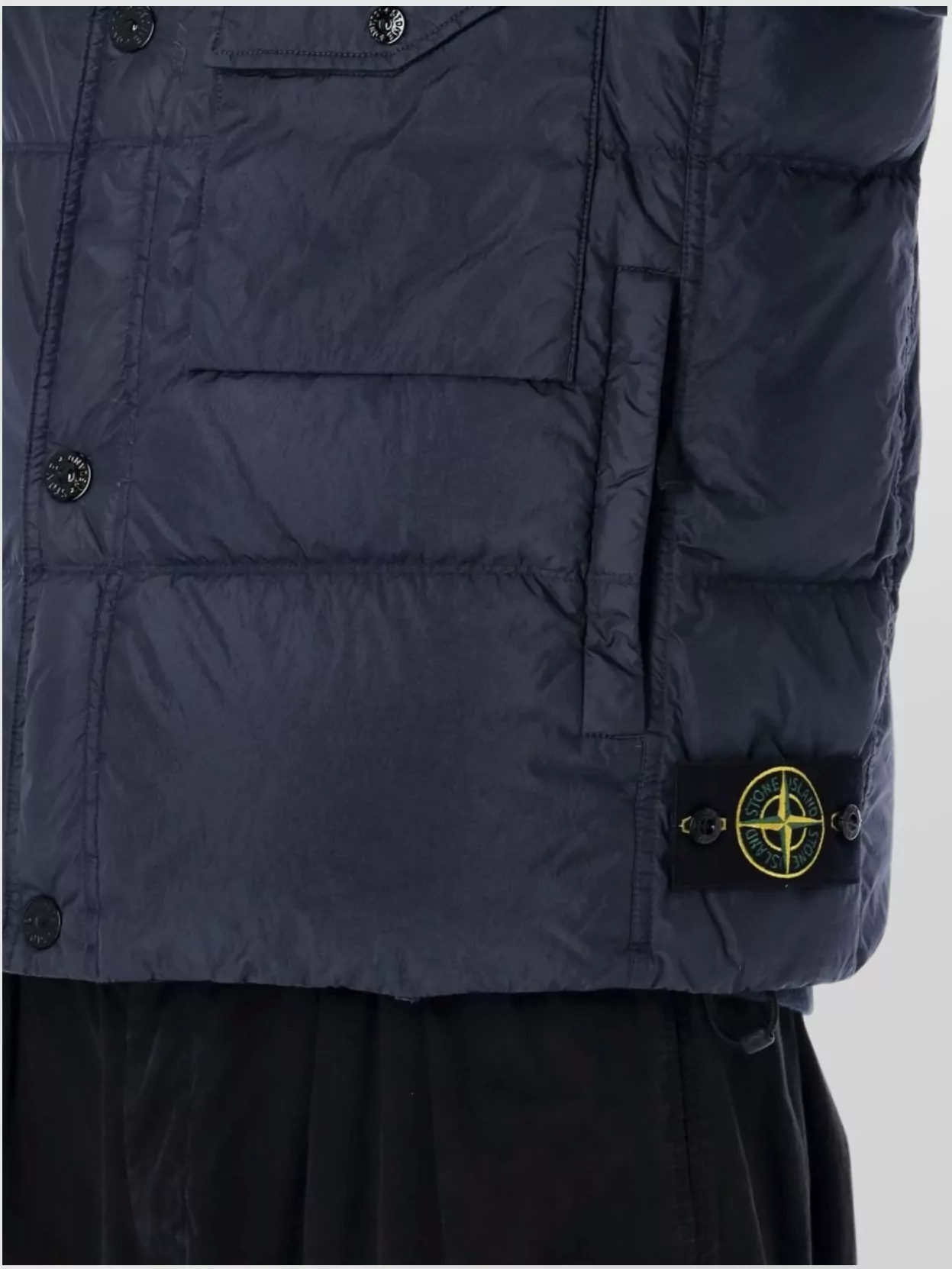 Stone Island Quilted Vest With Stand-Up Collar And Pocket