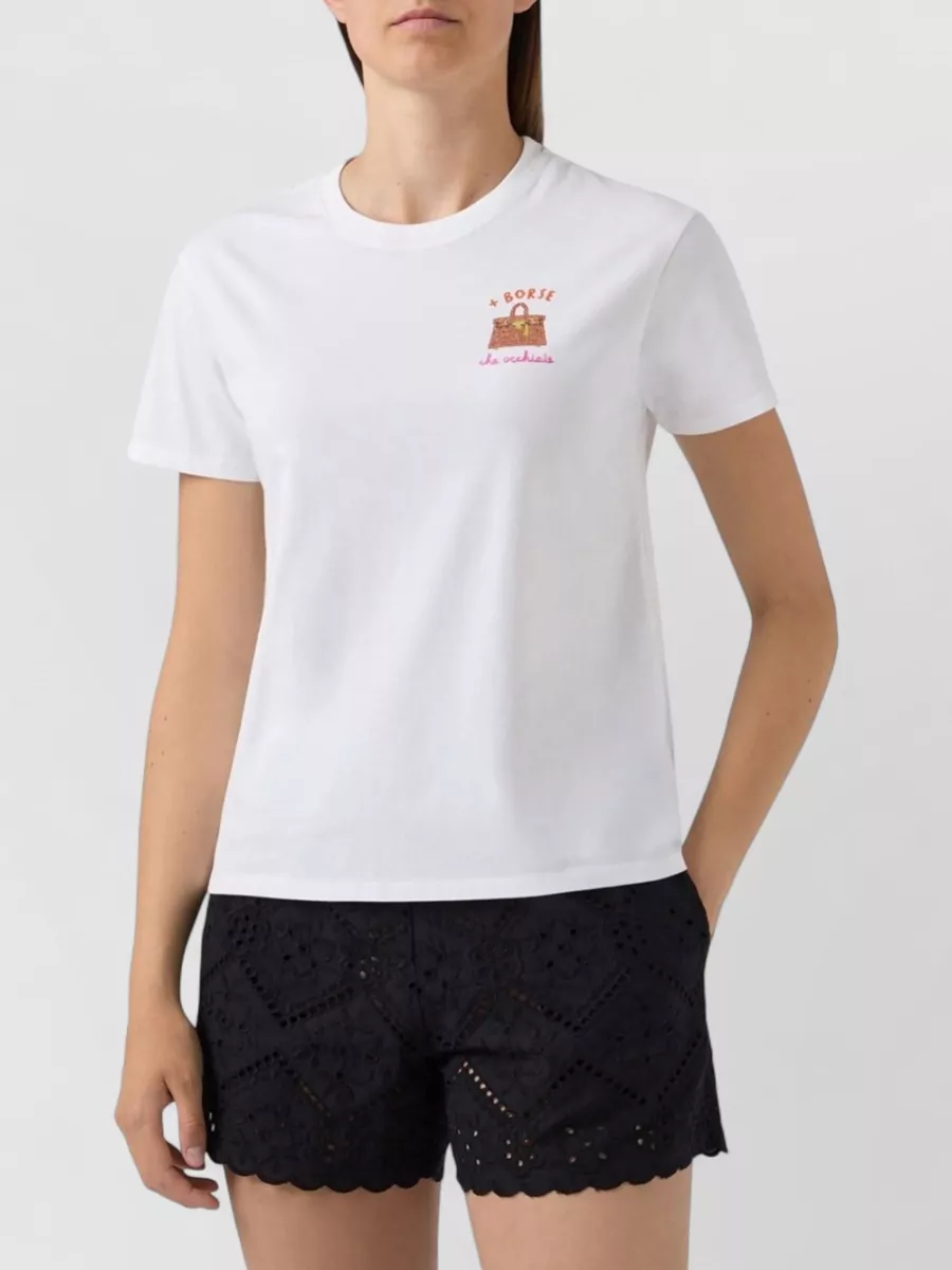 Mc2 Saint Barth Embroidered Rhinestone T-Shirt
