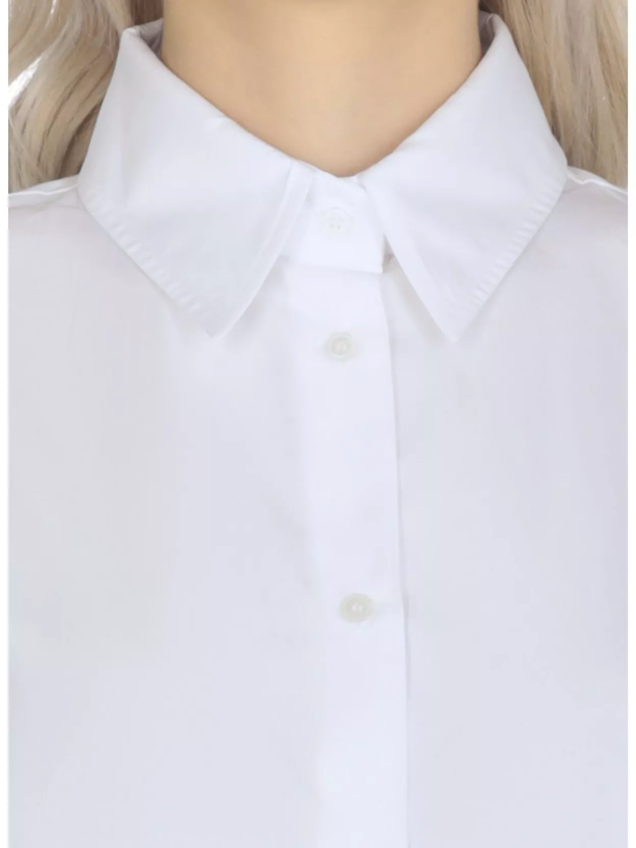 Fabiana Filippi Cotton Shirt With Long Sleeves And Pointed Collar In White