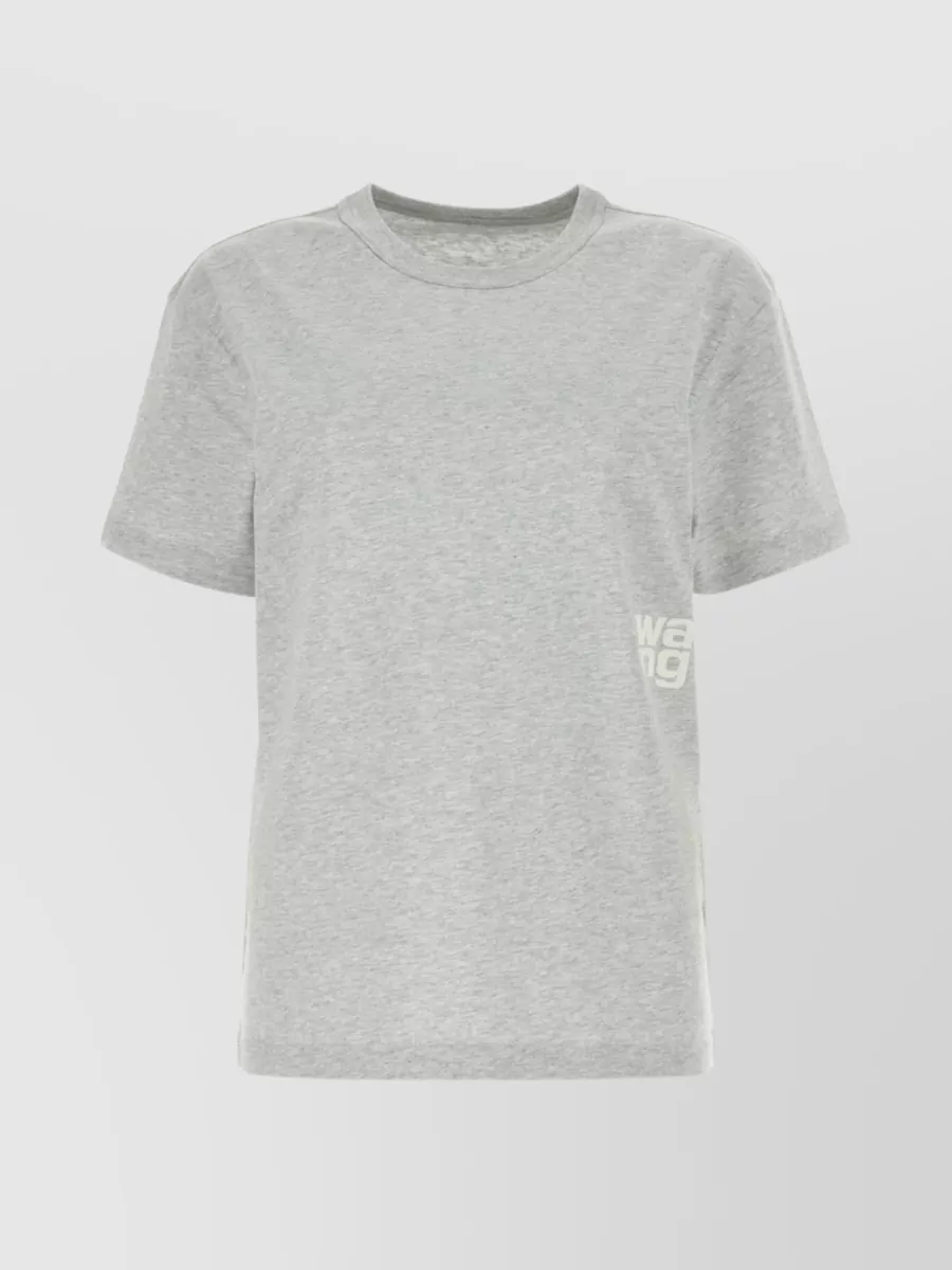 Shop Alexander Wang Oversized Cotton T-shirt In Grey Melange In White