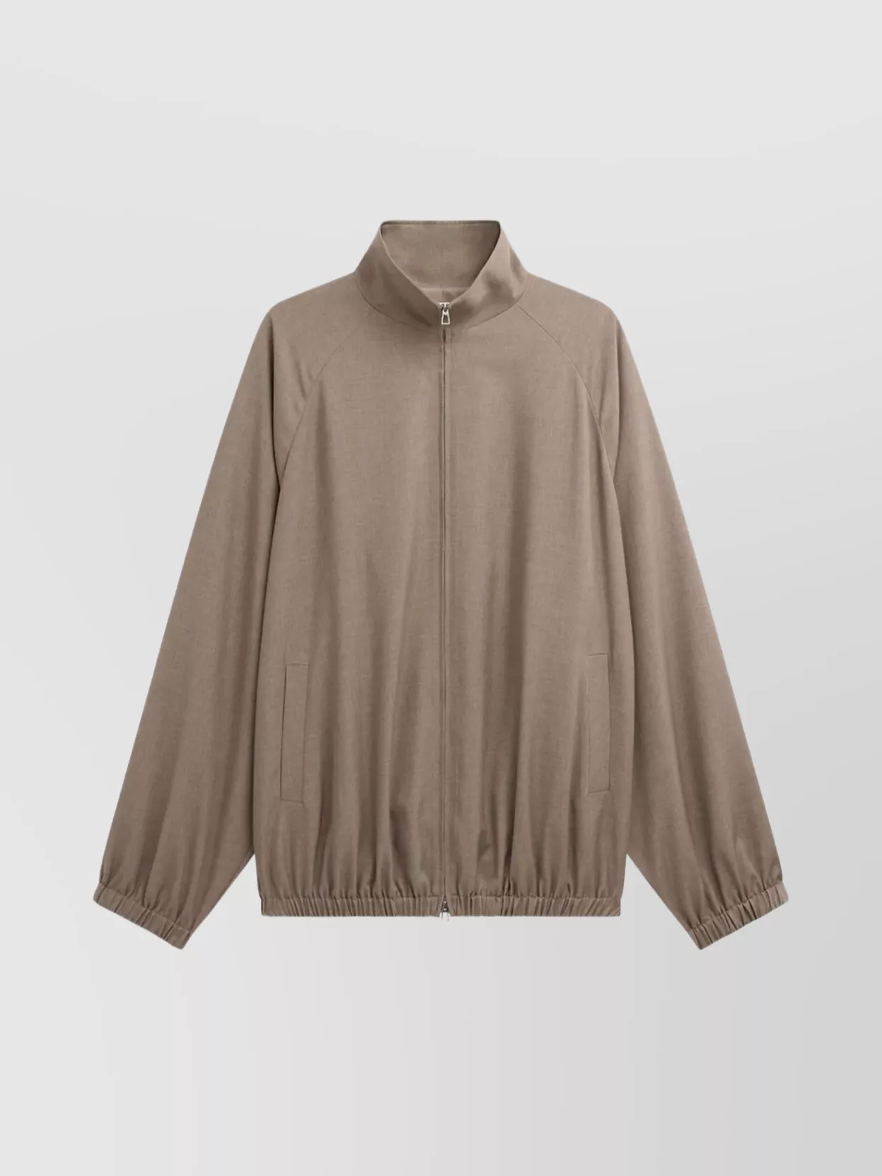 The Frankie Shop Houndstooth Track Jacket High Collar In Neutral