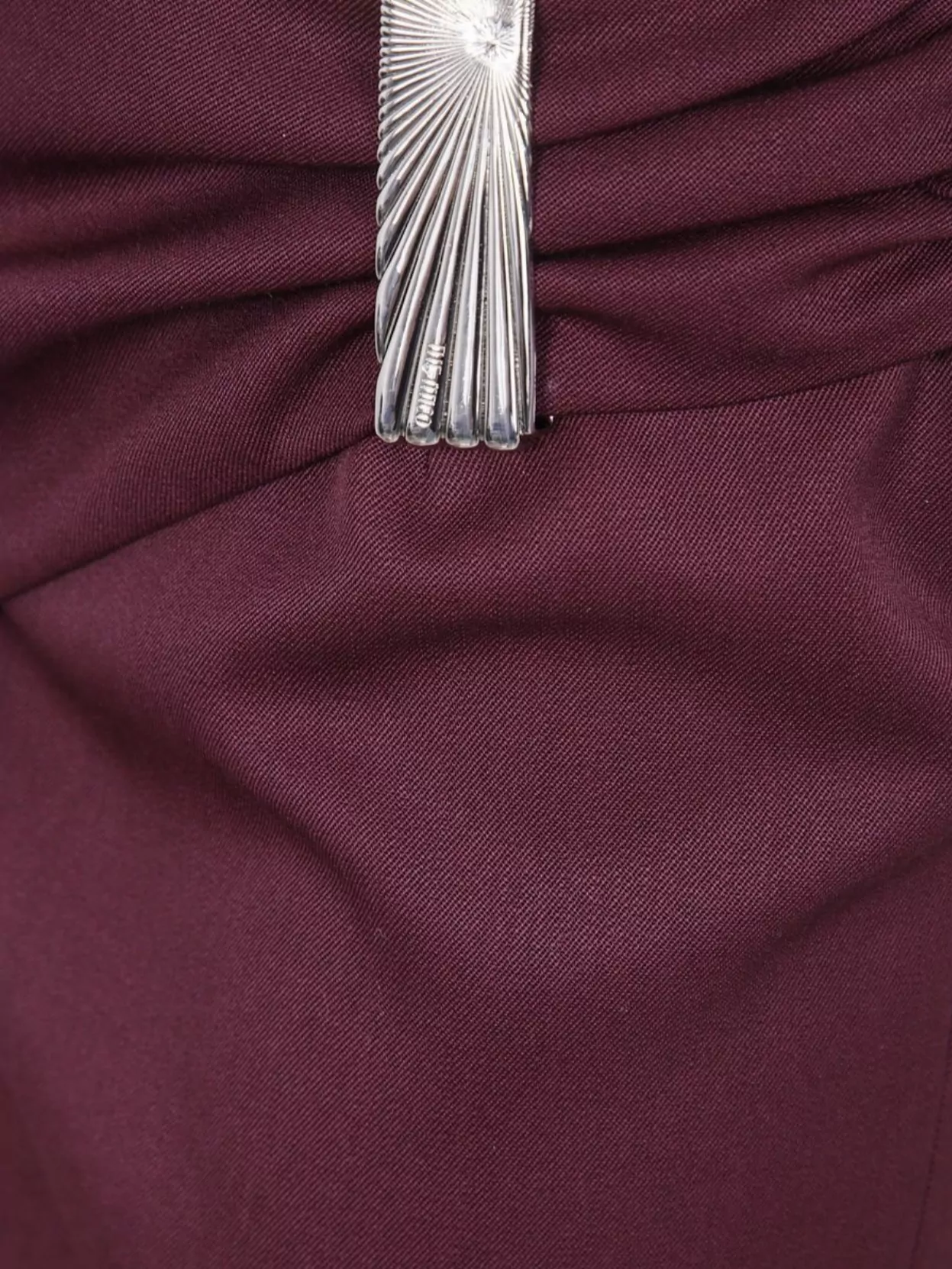 The Attico Draped Midi Skirt With Front Slit And Metal