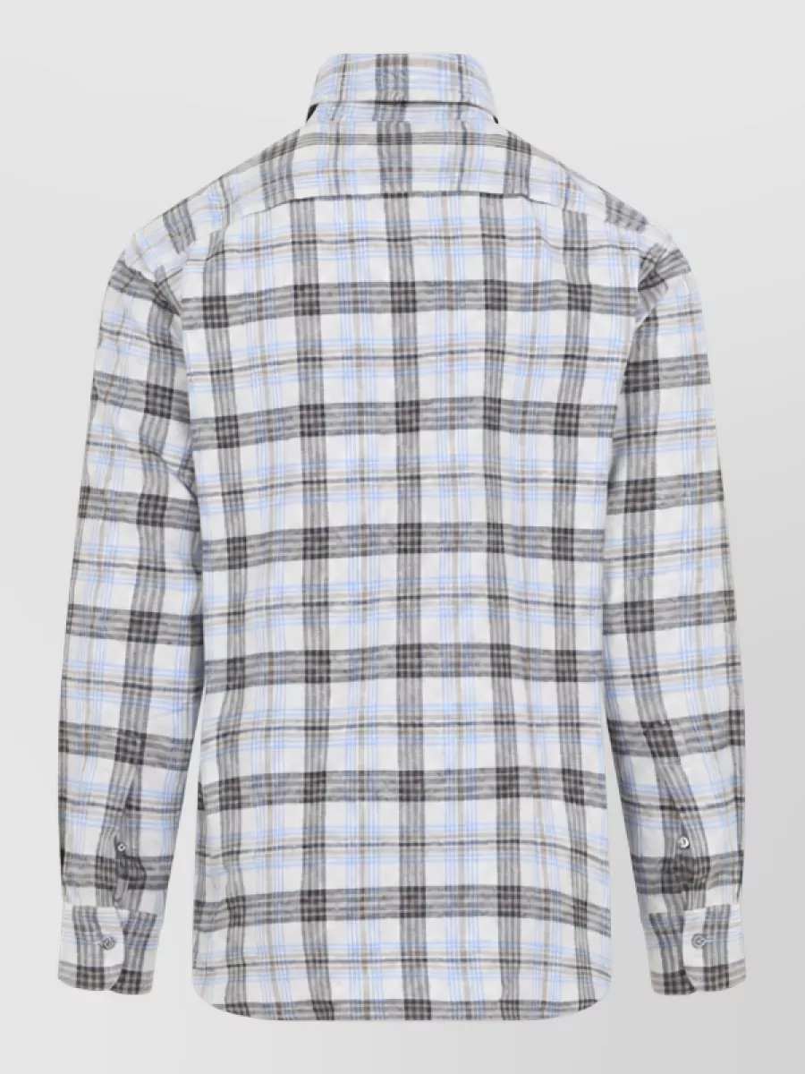 Brioni Checked Long-Sleeve Shirt