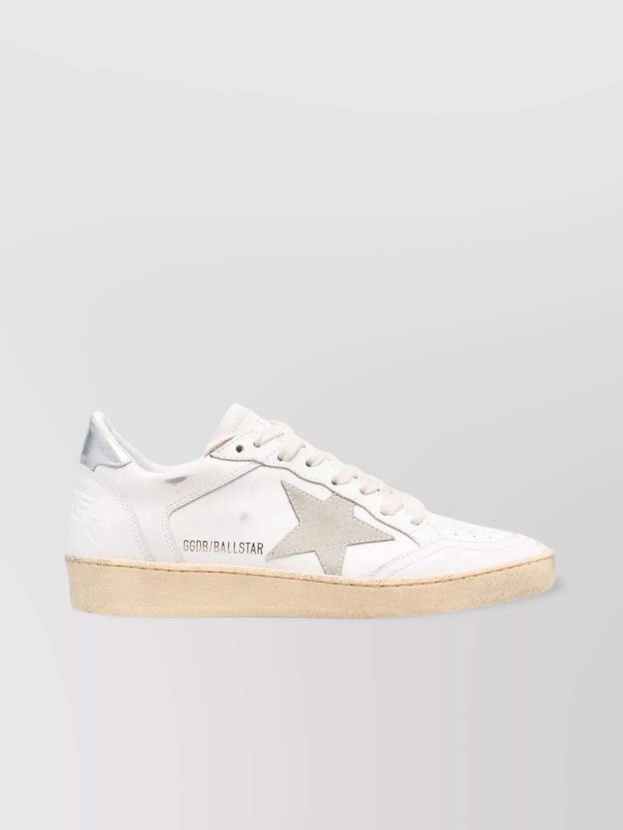 Shop Golden Goose Star Patch Distressed Leather Sneakers