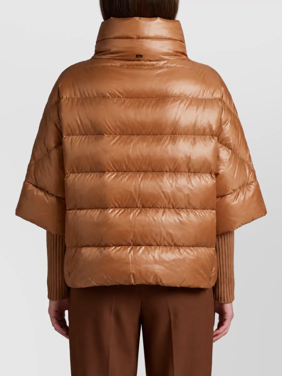 Herno Down Quilted High-Neck Short Cape