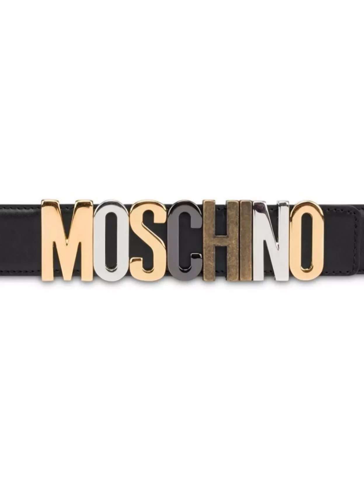 Moschino Adjustable Logo Cinrua Belt With Multi-tone Buckle