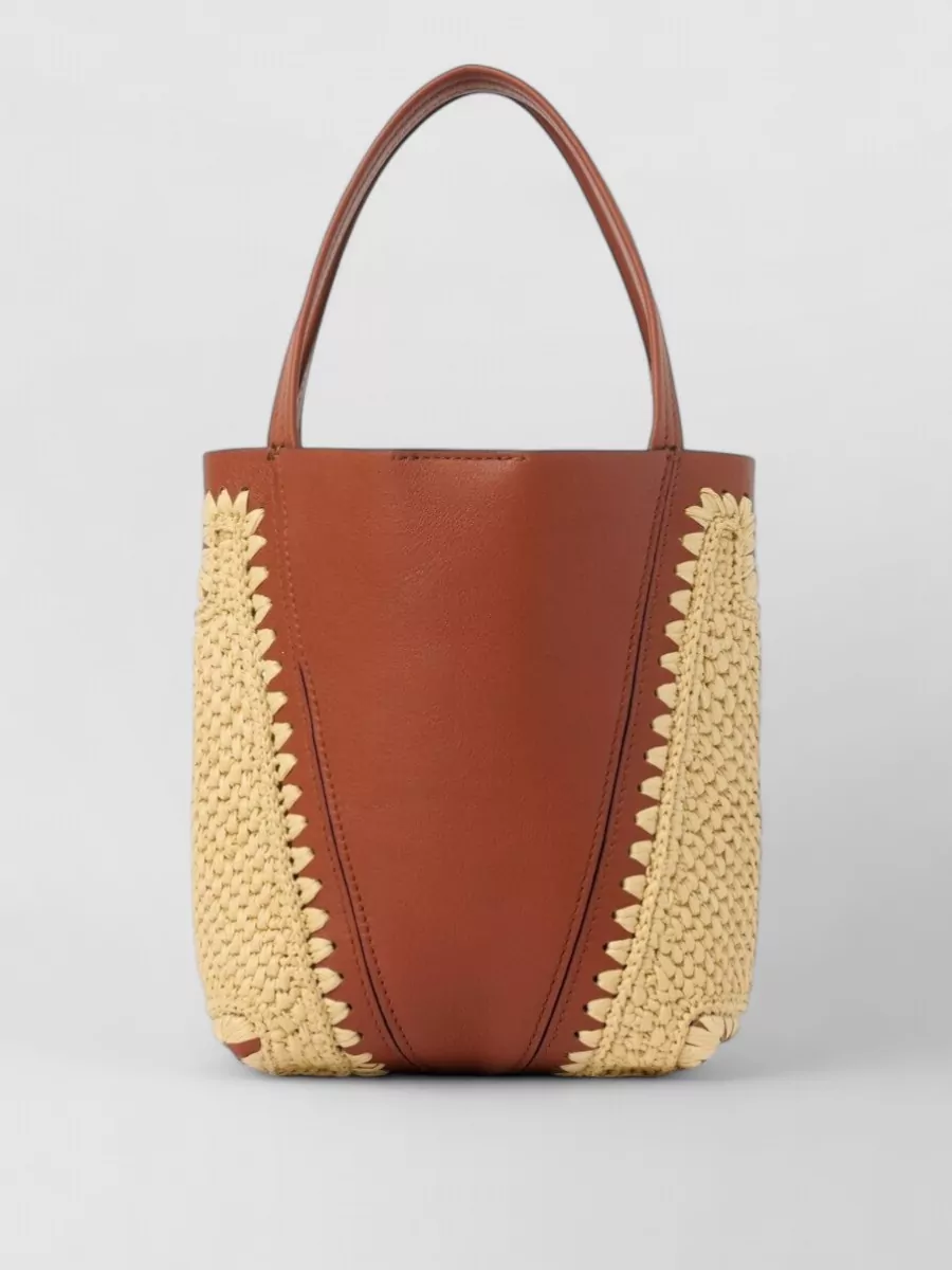 Chloé Chloé Spin Small Raffia And Leather Bucket Bag