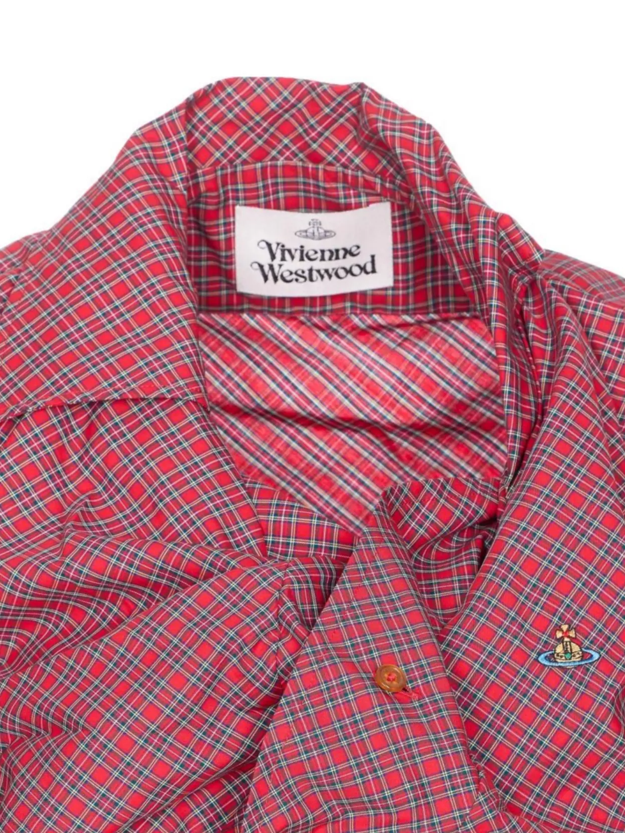 Vivienne Westwood Tartan Long Sleeve Collared Shirt