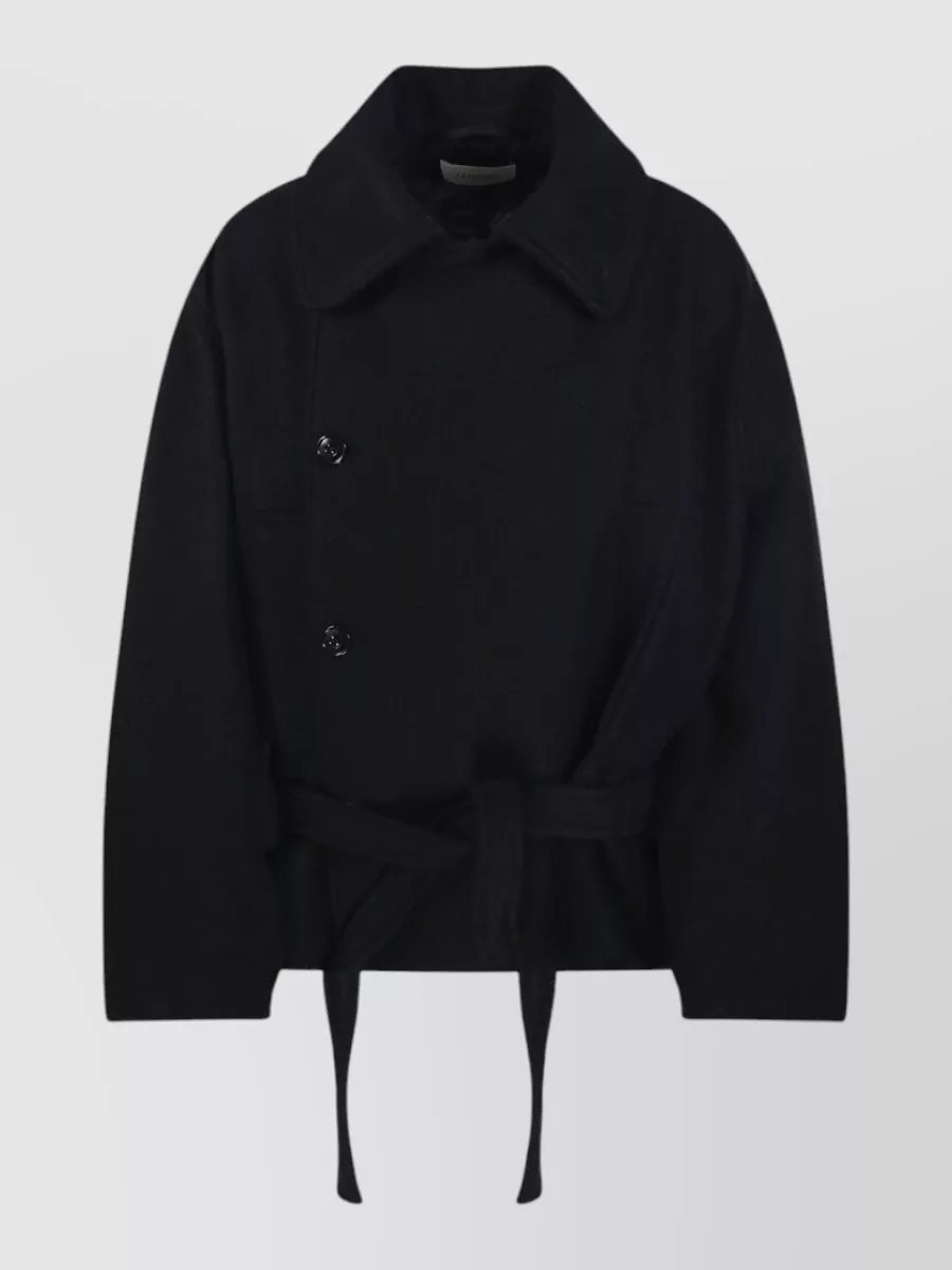 Lemaire wool alpaca short wrap jacket