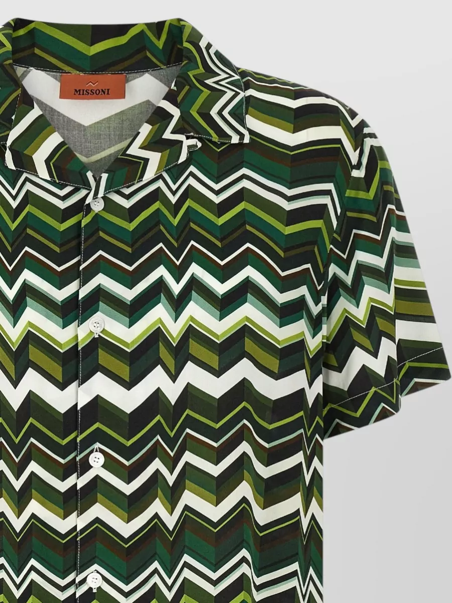 Missoni Chevron Pattern Short Sleeve Zigzag Shirt