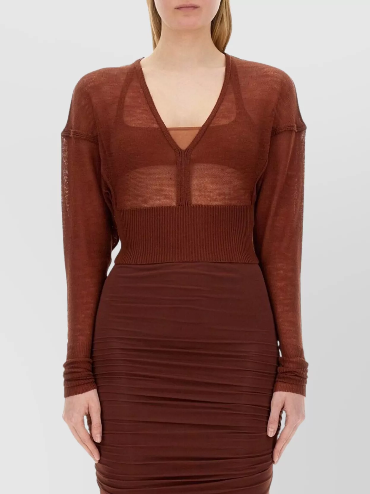 Rick Owens Wool Jersey Top V-Neckline