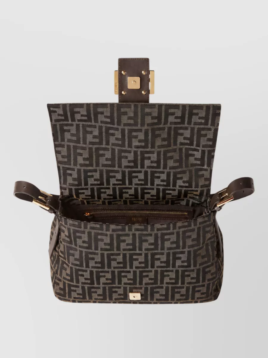 Fendi Baguette Jacquard Clutch Bag
