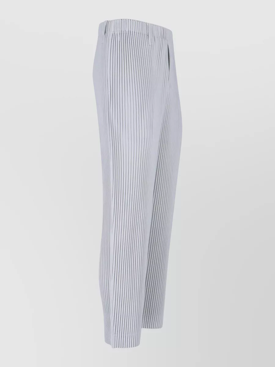 Issey Miyake Vertical Striped Trousers Elastic Waistband