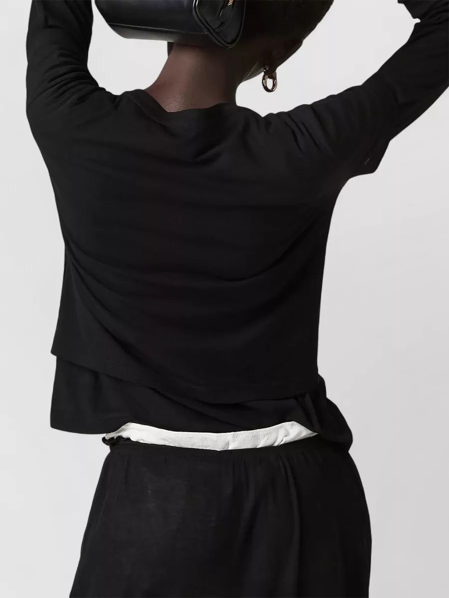 Miu Miu Crew Neck Layered Knitwear Long Sleeves