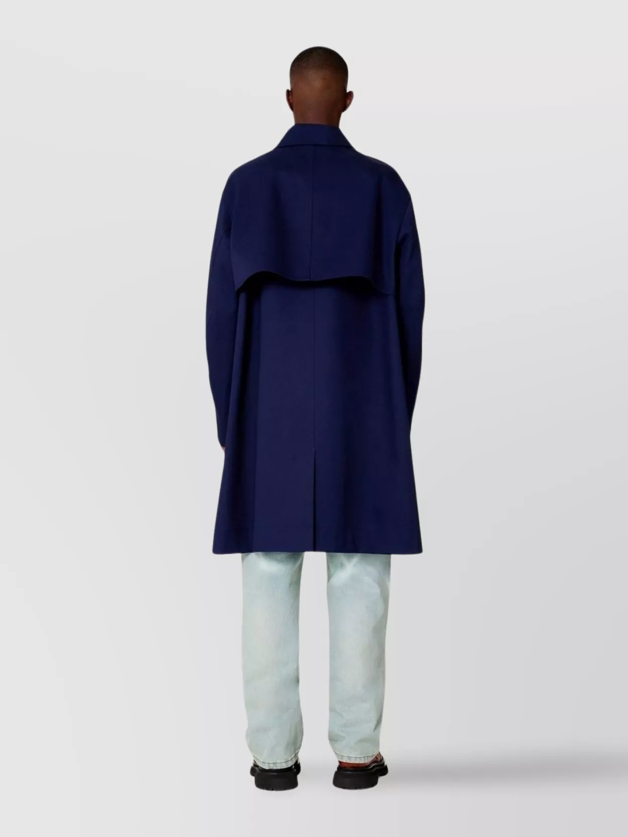 Ami Paris Long Sleeve Point Collar Side Pocket Coat