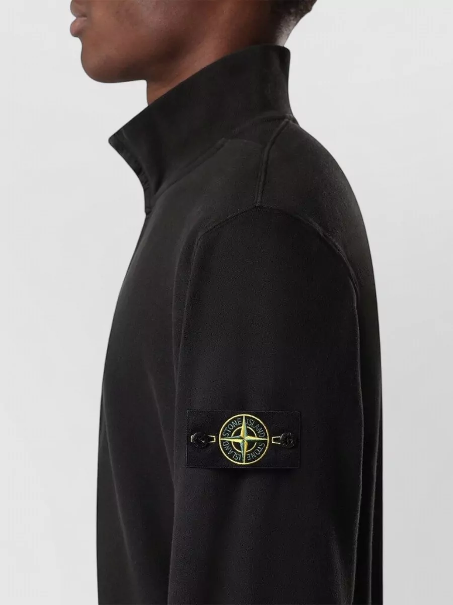 Stone Island Ribbed Cotton Half-Zip Sweatshirt