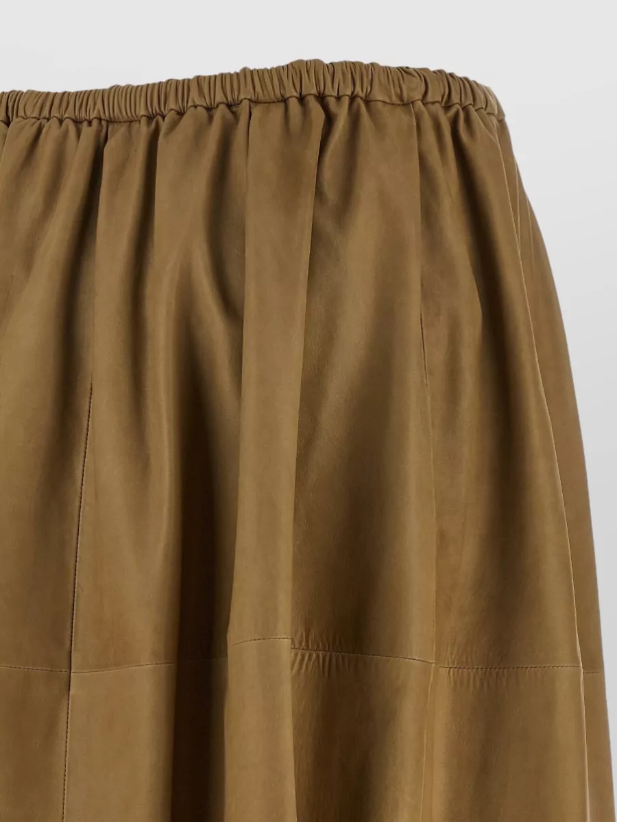 Auralee Leather Pleated Skirt