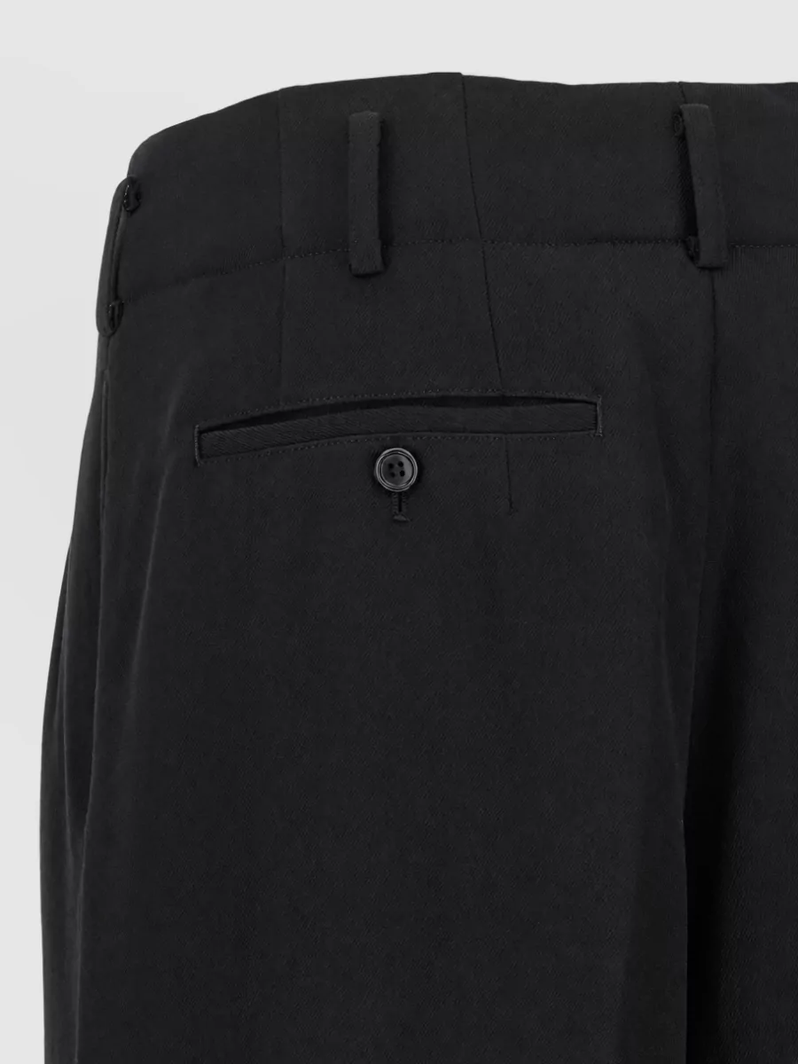 Comme Des Garçons Wool Cropped Wide-Leg Tailored Trousers