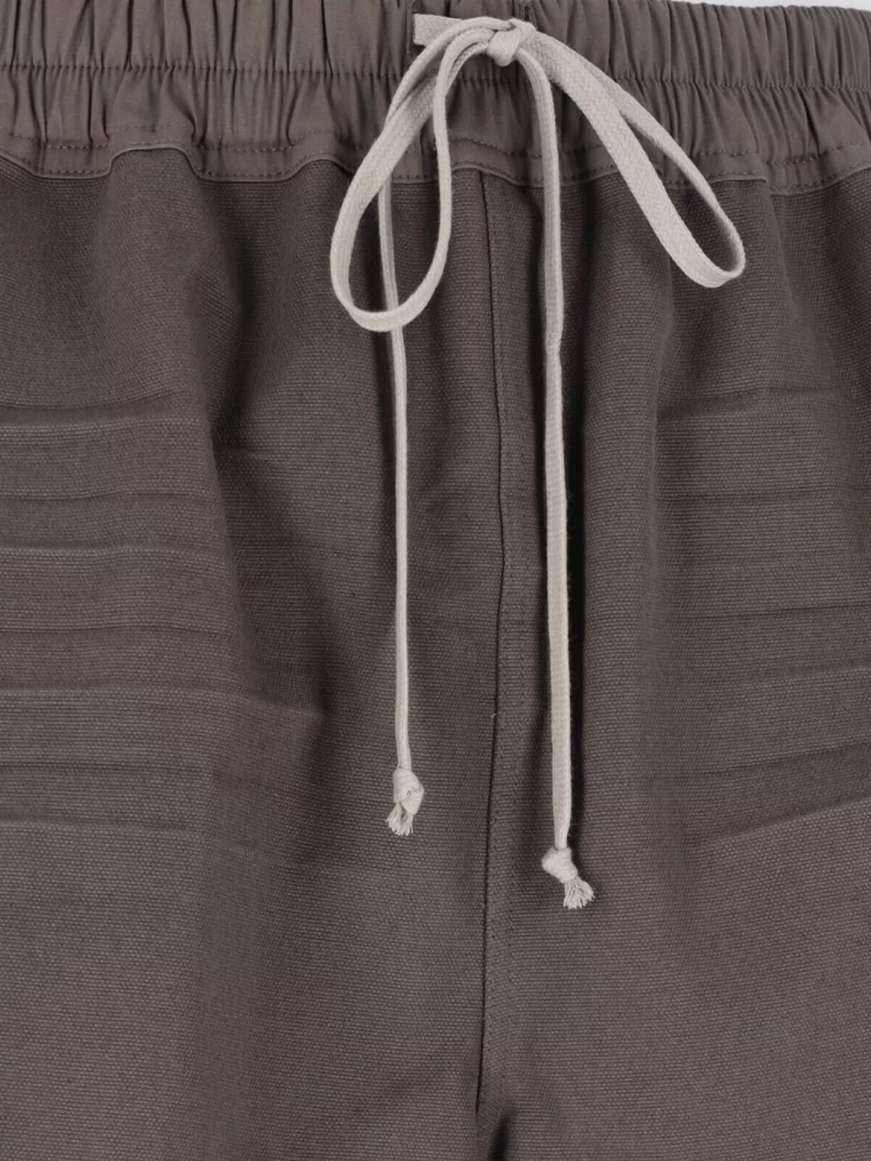 Rick Owens Straight Elastic Waistband Frayed Hem Shorts