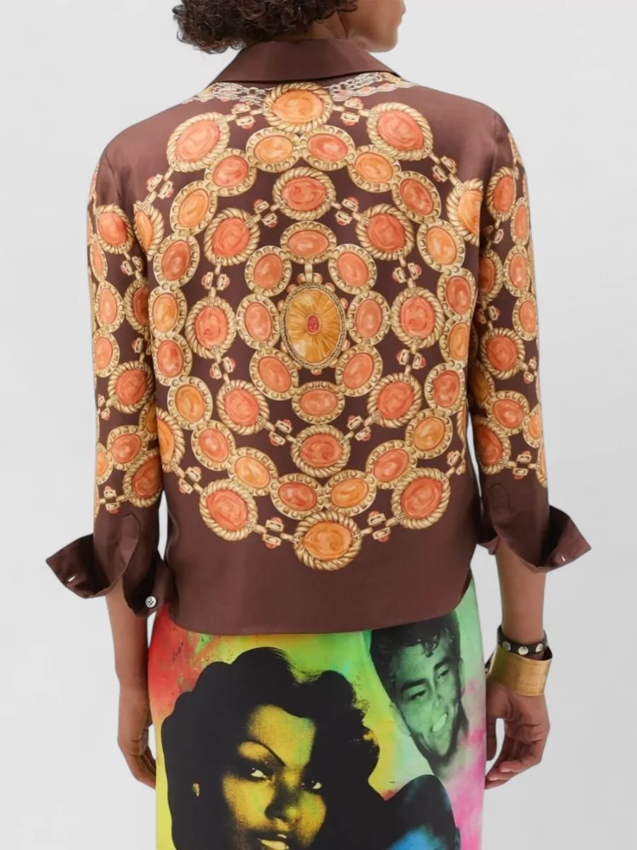 Versace Silk Printed Long-Sleeve Shirt
