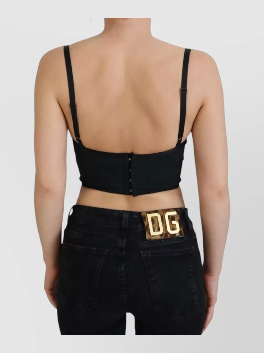 Dolce&Gabbana Leopard-Print Cropped Bustier Top