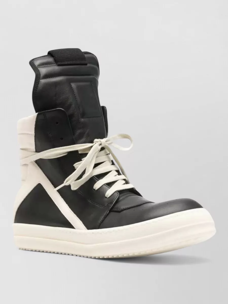 Rick Owens Leather Geobasket High-Top Sneakers