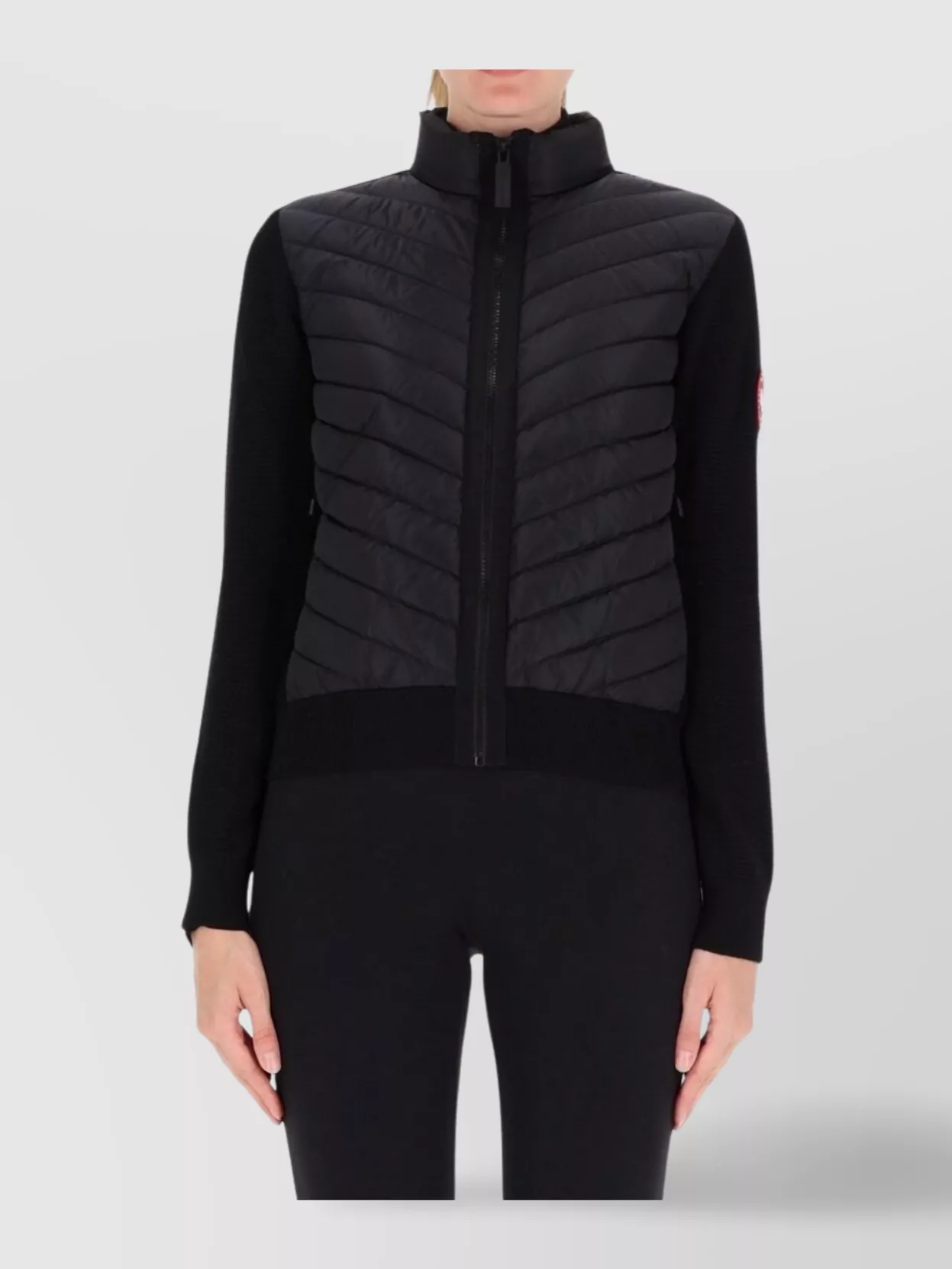 Canada Goose High Collar Quilted Front Jacket In Black